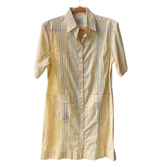 dos carolinas Dresses Dos Carolinas Pale Yellow Embroidered